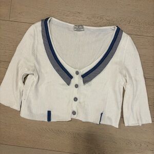 philosophy di Alberta Ferretti cropped length cardigan white blue small